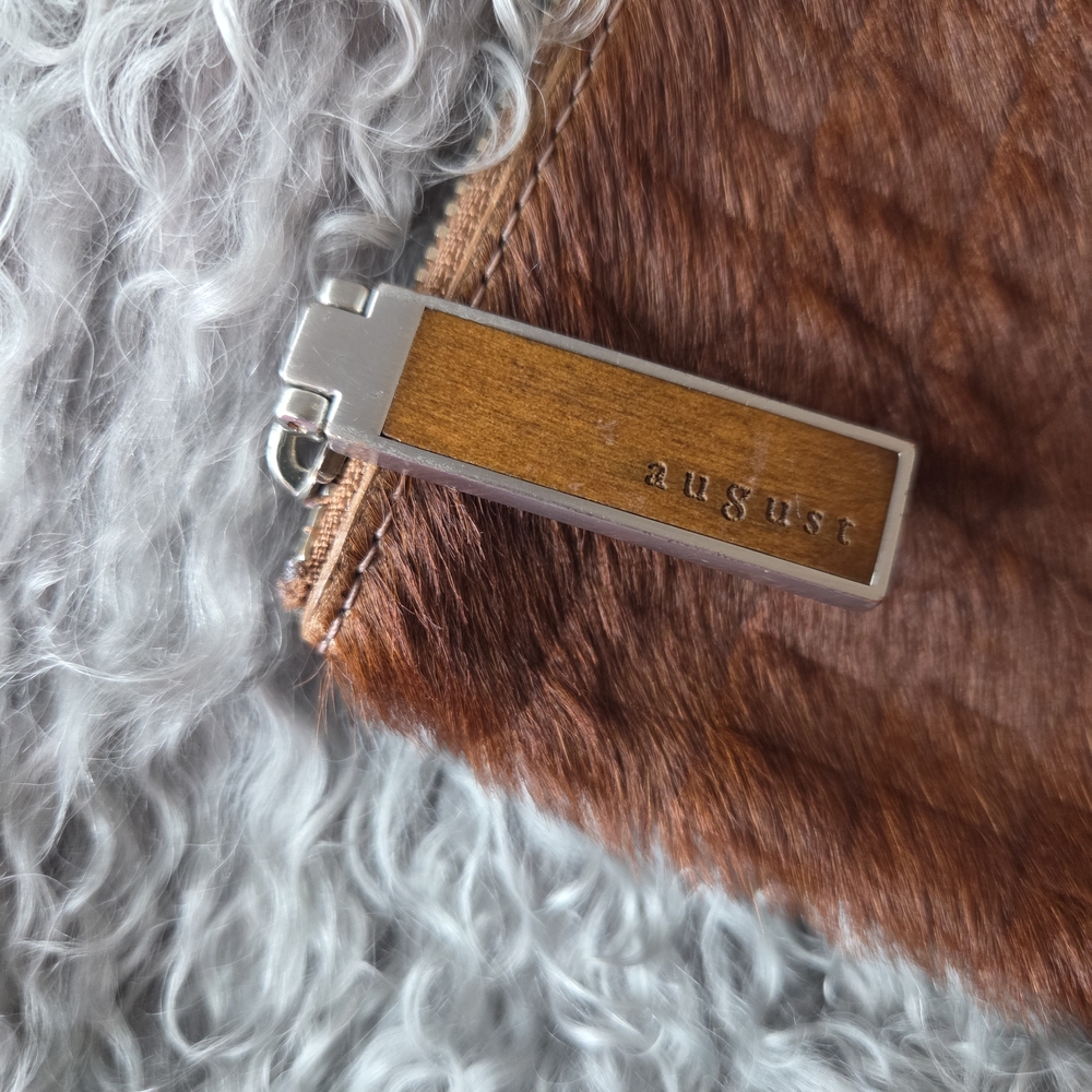 August Calf Hair Brown Clutch - Picture 4 of 7
